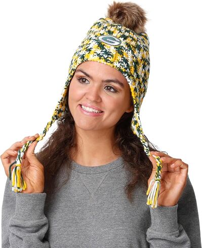 FOCO NFL Colorblend Knit Pom Beanie - قبعة شتوية دافئة وناعمة وقابلة للتمدد مع شعار الفريق - ملابس الفريق المرخصة رسميًا in Saudi Arabia