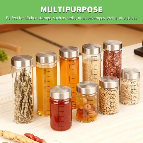 Wide Mouth Reusable Borosilicate Glass Juice Bottles - Leak-Proof Stainless Steel Lids, Food Grade Safe, Fits in Cup Holder for Juicing, Gym, Daily Use (300ML-pack4) in Saudi Arabia