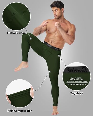 Runhit Men's BJJ Rash Guard Jiu Jitsu Compression Spats Pants No Gi MMA Leggings Martial Arts Sports Tights Base Layer in Saudi Arabia