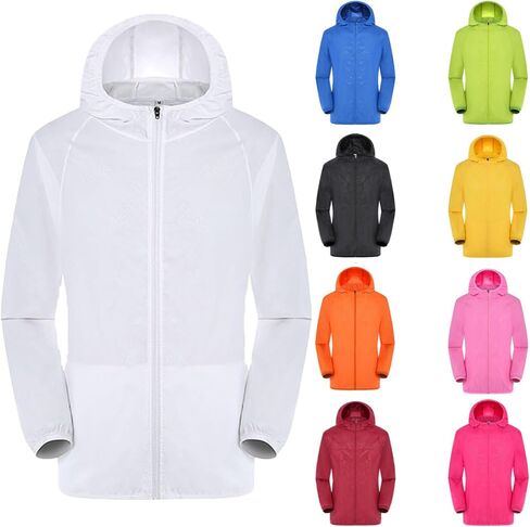 JiXiang Mens Rain Coat Lightweight Packable Hiking Outdoor Hooded Rain Jackets Zip Up Athletic Waterproof Windbreaker Jackets in Saudi Arabia