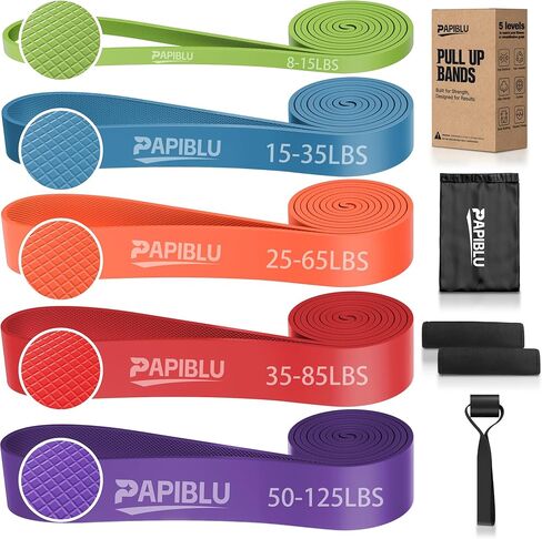 أربطة سحب لأعلى، مجموعة أربطة مقاومة للمساعدة في السحب، أربطة تمرين مع مرساة باب ووسادات قبضة للرجال والنساء للتمرين، العلاج الطبيعي، تدريب العضلات in Kuwait