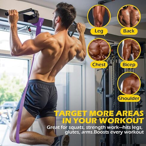 أربطة سحب لأعلى، مجموعة أربطة مقاومة للمساعدة في السحب، أربطة تمرين مع مرساة باب ووسادات قبضة للرجال والنساء للتمرين، العلاج الطبيعي، تدريب العضلات in Kuwait