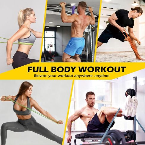 أربطة سحب لأعلى، مجموعة أربطة مقاومة للمساعدة في السحب، أربطة تمرين مع مرساة باب ووسادات قبضة للرجال والنساء للتمرين، العلاج الطبيعي، تدريب العضلات in Kuwait