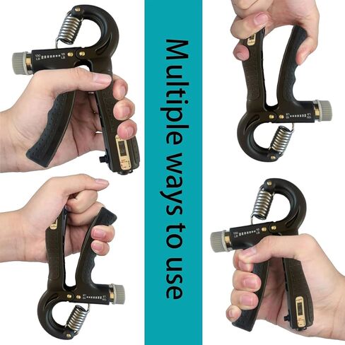 Grip Strength Trainer, 2 Pack Countable Adjustable Resistance 10-132 Lbs Hand Grip Strengthener Hand Exerciser for Injury Cover, Forearm Strengthener for Muscle Building in Saudi Arabia