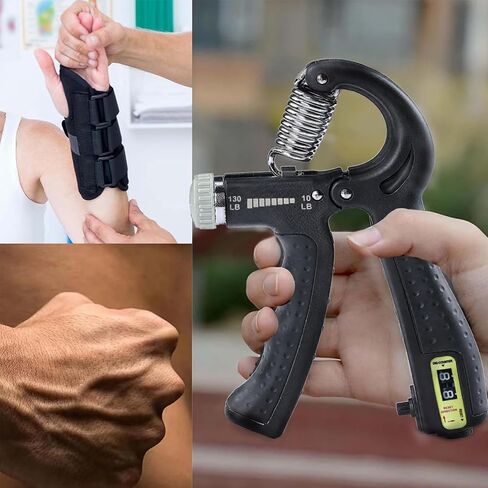 Grip Strength Trainer, 2 Pack Countable Adjustable Resistance 10-132 Lbs Hand Grip Strengthener Hand Exerciser for Injury Cover, Forearm Strengthener for Muscle Building in Saudi Arabia