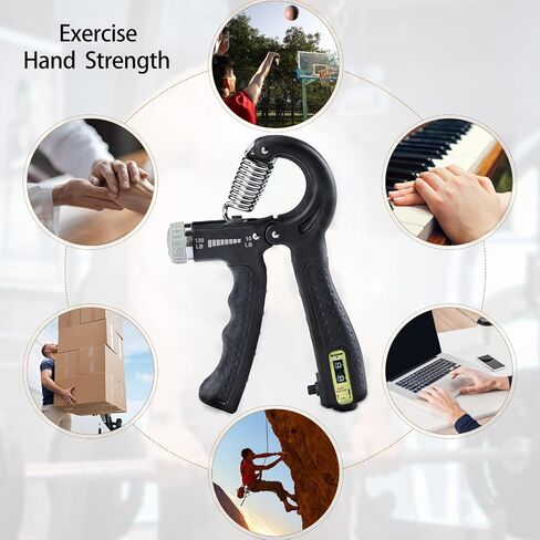 Grip Strength Trainer, 2 Pack Countable Adjustable Resistance 10-132 Lbs Hand Grip Strengthener Hand Exerciser for Injury Cover, Forearm Strengthener for Muscle Building in Saudi Arabia