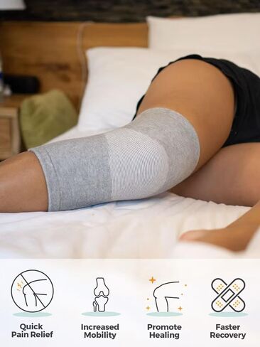 Bamboo Knee Sleeves, Knee Compression Sleeve Women Men Elastic Warm Slip-on Recovery Knee Brace for Arthritis Knee Pain in Saudi Arabia