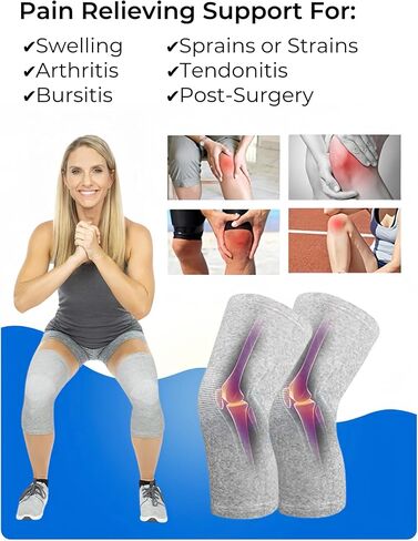 Bamboo Knee Sleeves, Knee Compression Sleeve Women Men Elastic Warm Slip-on Recovery Knee Brace for Arthritis Knee Pain in Saudi Arabia