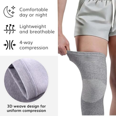 Bamboo Knee Sleeves, Knee Compression Sleeve Women Men Elastic Warm Slip-on Recovery Knee Brace for Arthritis Knee Pain in Saudi Arabia