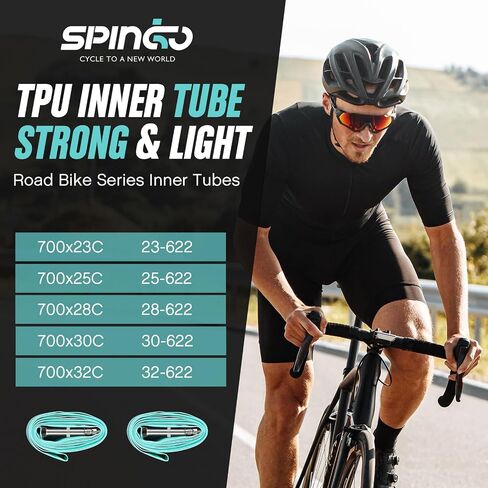 2-حزمة صمامات معدنية SPINGO أنبوب داخلي من مادة TPU 700C x 23c-32c مع صمامات بريستا معدنية 80 مم أنبوب دراجة من مادة TPU 700C إطار احتياطي خفيف الوزن للدراجة in Kuwait