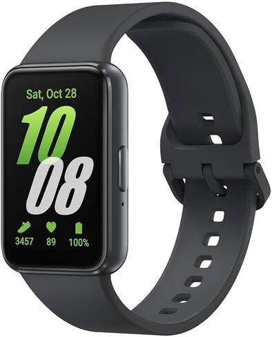 SAMSUNG Galaxy FIT 3 [2025, 40MM] 1.6" AMOLED Display | IP68 Water Resistant | 14 Days Battery Life | 100+ Watchfaces | 100+ Exercise Modes | International Model (Fast Charger Bundle, Black) in Saudi Arabia