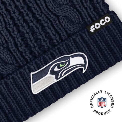 قبعة صغيرة للسيدات من FOCO بشعار Seattle Seahawks NFL من الفرو الصناعي، لون الفريق in Saudi Arabia