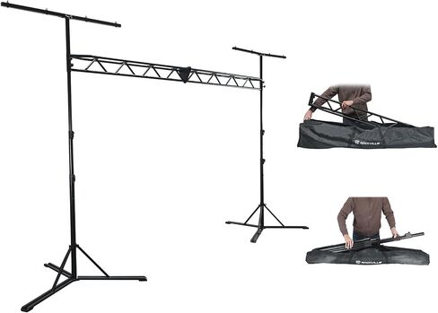 Rockville RLT8 300lb DJ Lighting Truss System, Flat-Base Stability, Foldable T-Bars, Modular Design, Perfect for Mobile DJs and Event Pros in Saudi Arabia