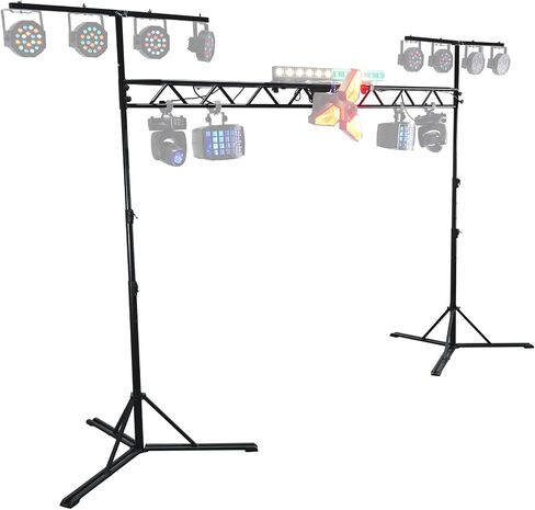 Rockville RLT8 300lb DJ Lighting Truss System, Flat-Base Stability, Foldable T-Bars, Modular Design, Perfect for Mobile DJs and Event Pros in Saudi Arabia