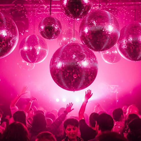 12" Mirror Disco Ball with Hanging Ring, 12 Inch Pink Disco Ball Decor with 20pcs Replacement Mirror for DJ Club, Party, Wedding, Home Decor, Live Stage for Easy Installation, Disco Ball Mirror Ball in Saudi Arabia