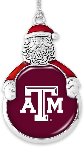 تكساس ايه اند ام سانتا مع شعار الفريق، معدن فضي، زينة عيد الميلاد، شجرة هدية، تامو in Kuwait