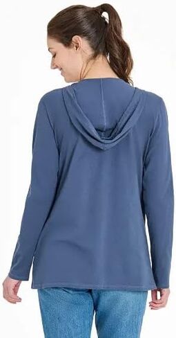 Life is Good Women's Golden Hour Long Sleeve Crusher-LITE Hooded Tee, Darkest Blue in Saudi Arabia