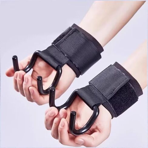 1 Pair Weight Lifting Hooks for Men, Women & Teens, 0.4inch Grip Wrist Straps for Deadlifts, Pull-Ups, Strength Training in Saudi Arabia