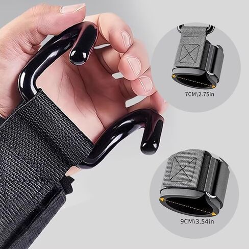 1 Pair Weight Lifting Hooks for Men, Women & Teens, 0.4inch Grip Wrist Straps for Deadlifts, Pull-Ups, Strength Training in Saudi Arabia