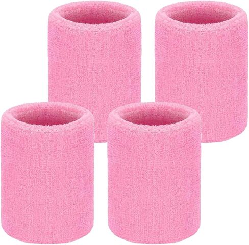 4 Piece Wrist Arm Sweatbands Tennis Wrist Bands Absorbent Sweatbands for Men and Women Football Basketball Running Athletic Sports and Working Out in Saudi Arabia