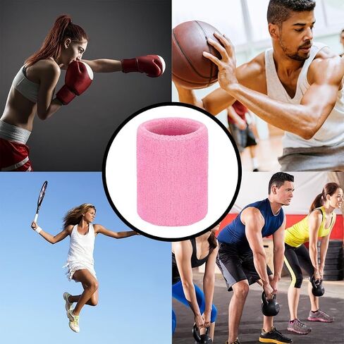 4 Piece Wrist Arm Sweatbands Tennis Wrist Bands Absorbent Sweatbands for Men and Women Football Basketball Running Athletic Sports and Working Out in Saudi Arabia