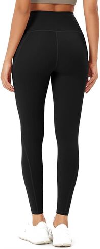 Women's High Waisted Yoga Pants with Pockets - Soft Tummy Control Workout Leggings 7/8 Length for Fitness & Running in Saudi Arabia