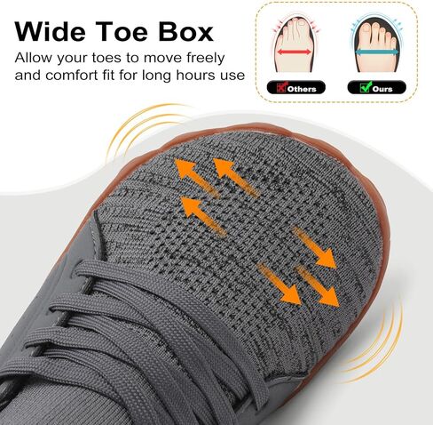حذاء جري نسائي من relxfeet حافي القدمين حذاء عريض عند الأصابع بدون قطرة حذاء بسيط خفيف الوزن يسمح بالتهوية للمشي في صالة الألعاب الرياضية والمشي لمسافات طويلة in Kuwait