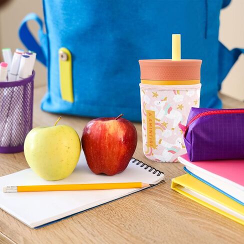 كم لطيف للأطفال Owala 12oz وZak Cup 15oz، غطاء من النيوبرين متوافق مع بهلوان Owala Kids، كوب Zak، زجاجة مياه مقاومة للخدش للأولاد والبنات إلى المدرسة (البحرية دينو) in Kuwait