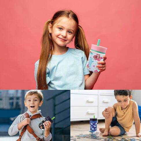 كم لطيف للأطفال Owala 12oz وZak Cup 15oz، غطاء من النيوبرين متوافق مع بهلوان Owala Kids، كوب Zak، زجاجة مياه مقاومة للخدش للأولاد والبنات إلى المدرسة (البحرية دينو) in Kuwait