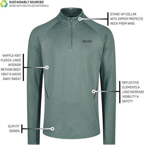 CEP Cold Weather Quarter Zip Pullover for Men | Athletic Apparel for Cold | Sweater for Running, Workouts, Sports, and Hiking in Saudi Arabia