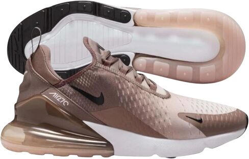 حذاء التدريب Nike Air Max 270 للرجال، بني مينك/أسود-بلانك/أوريوود براون IB7751-200. in Saudi Arabia
