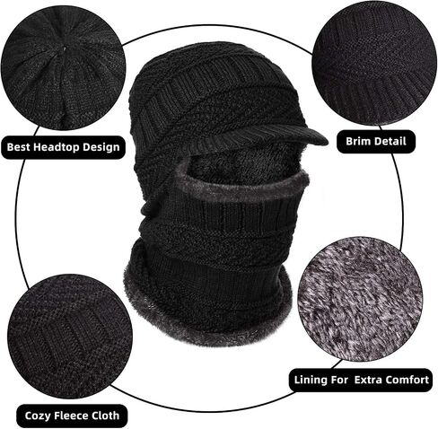 Syhood Knitted Balaclava Beanie Hat Winter Neck Warmer Ski Face Cover Neck Gaiter (Navy Blue, Black, Grey, Coffee,4 Pieces) in Saudi Arabia
