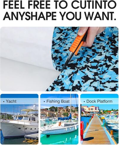 أرضيات القارب إيفا رغوة قارب التزيين ورقة ذاتية اللصق الأرضيات البحرية عدم الانزلاق قارب حصيرة رغوة سطح السفينة الأرضيات السجاد حصيرة رولز لكاياك يخت RV قارب ركوب الأمواج، كامو 94.5 "× 31.5" in Kuwait