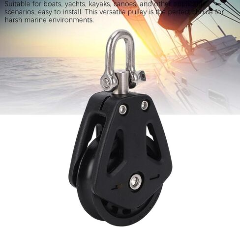 Stainless Steel Marine Pulley, Nylon Boat Pulley Block with Ball Bearing for Sailboat Yacht Kayak Rigging Systems and Marine Applications in Saudi Arabia