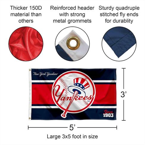 WinCraft NY Yankees Retro Vintage Throwback 3x5 Foot Grommet Banner Flag in Saudi Arabia