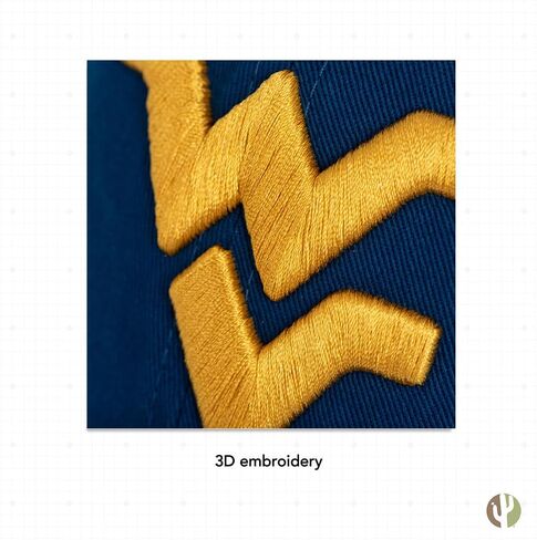 قبعة بيسبول جامعة فرجينيا الغربية والصبار الصحراوي WVU Mountaineers ذات حواف مطرزة وحزام قماش قابل للتعديل للبالغين (نمط C1) أزرق in Saudi Arabia