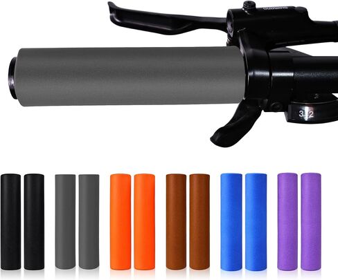Silicone Bike Grips 130mm with Bar End Plugs – Soft Anti-Slip Handlebar Grips for Mountain, Folding, BMX & Hybrid Bikes – Comfortable Shock-Absorbing – Fits 22.2mm Bars in Saudi Arabia