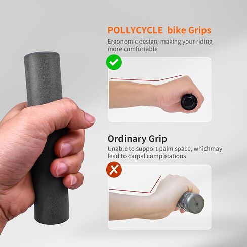 Silicone Bike Grips 130mm with Bar End Plugs – Soft Anti-Slip Handlebar Grips for Mountain, Folding, BMX & Hybrid Bikes – Comfortable Shock-Absorbing – Fits 22.2mm Bars in Saudi Arabia