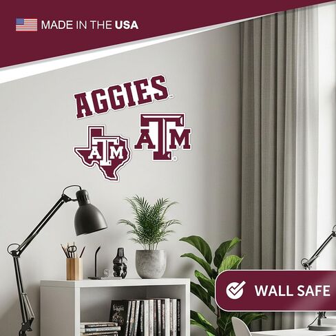 Desert Cactus Texas A&M University WallStix Aggies TAMU Removable Wall Sticker 11x17 Vinyl Decal Indoor Outdoor Use (Design A) in Saudi Arabia