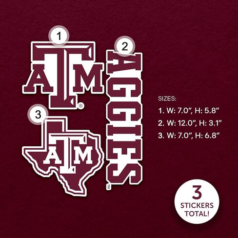Desert Cactus Texas A&M University WallStix Aggies TAMU Removable Wall Sticker 11x17 Vinyl Decal Indoor Outdoor Use (Design A) in Saudi Arabia