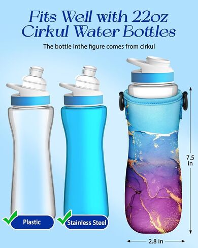Water Bottle Sleeve for Cirkul 22 oz - Bottles Cover Holder Carrier Bag with Crossbody Shoulder Strap in Saudi Arabia