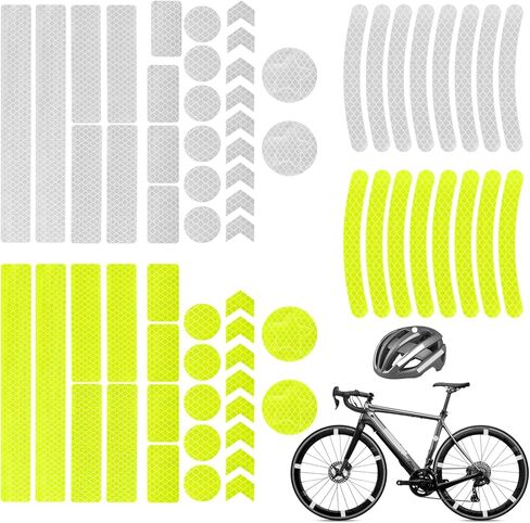 84 Pcs Reflective Stickers for Bike Reflective Decals Multi Shapes Kit Waterproof Driveway Reflectors for Bicycle Motorcycle Wheelchairs Vehicle (2 Color) in Saudi Arabia