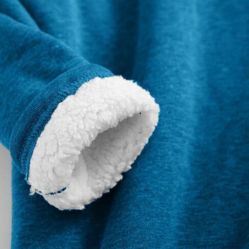 Fleece Lined Sweatshirt Women Sherpa Pullover Womens Warm Sweaters Fuzzy Sweater Crewneck Sweatshirts Long Sleeve Sweat Shirt in Saudi Arabia