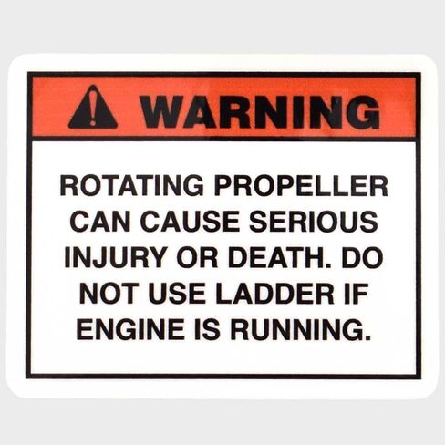 Boat Propeller Warning Decal | 2 1/2 x 2 Inch Orange Black White in Saudi Arabia