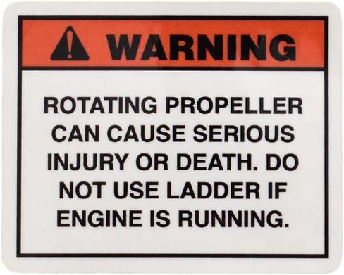 Boat Propeller Warning Decal | 2 1/2 x 2 Inch Orange Black White in Saudi Arabia