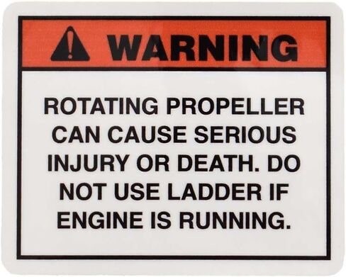 Boat Propeller Warning Decal | 2 1/2 x 2 Inch Orange Black White in Saudi Arabia