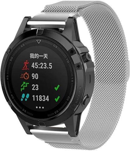حزام مغناطيسي HAZELS لـ Garmin Fenix ​​7X 3 HR 5X 6X 6 Pro 5 Plus سوار ساعة ميلانيزي معدني 20/22/26 مم لـ Forerunner 935 945 Quick Pins (اللون: ذهبي وردي، الحجم: 20 مم Fenix5S 6S Pro) in Saudi Arabia