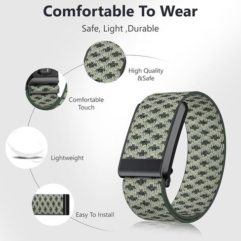Wrist Band For WHOOP 5.0, Adjustable Sport Comfort Nylon Elastic Braided Wristband with Velcro, Replacement Wrist Strap with Breathable, Lightweight Sport Strap in Saudi Arabia