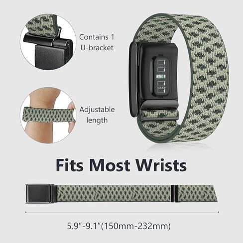 Wrist Band For WHOOP 5.0, Adjustable Sport Comfort Nylon Elastic Braided Wristband with Velcro, Replacement Wrist Strap with Breathable, Lightweight Sport Strap in Saudi Arabia