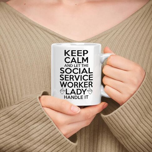 Gift For Public Information Officer 11oz, 15oz White Ceramic Mug - Keep Calm & Let The Public Information Officer Lady Handle It in Saudi Arabia